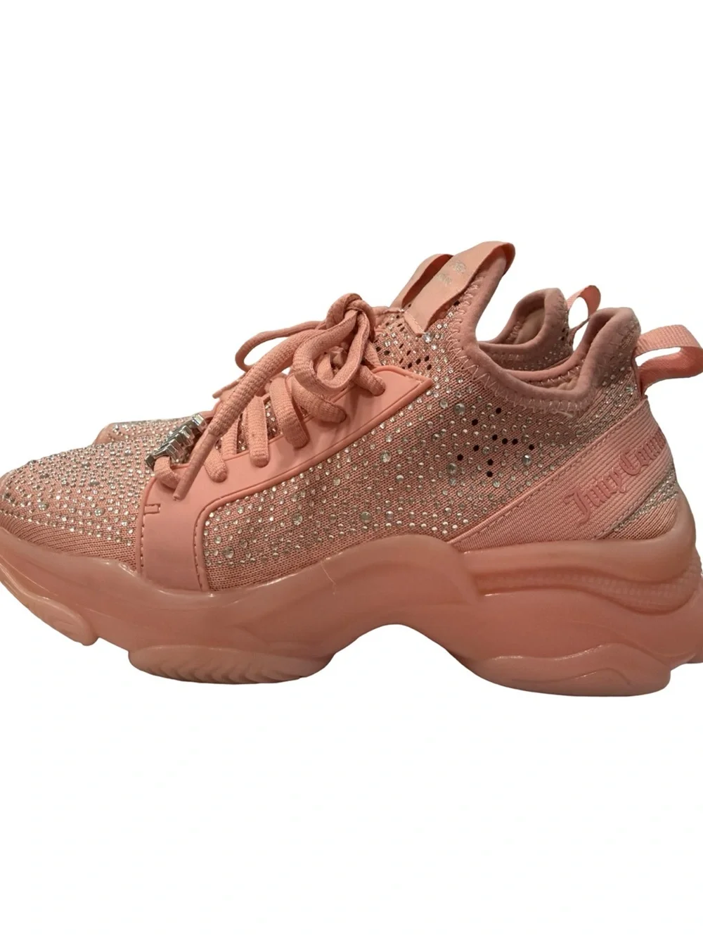 Juicy Couture Adana Blush Pink Rhinestone Chunky Sneakers Women’s Size 7